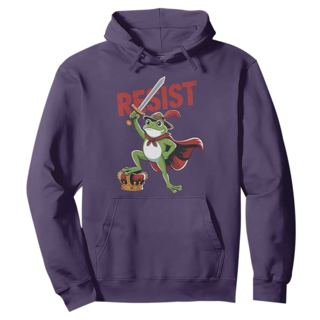 Sword Wielding Frog Resistance Hoodie Resist Protest No Kings TS02 Purple Print Your Wear