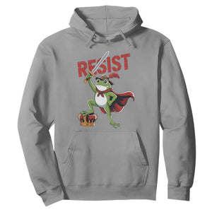 Sword Wielding Frog Resistance Hoodie Resist Protest No Kings TS02 Sport Gray Print Your Wear