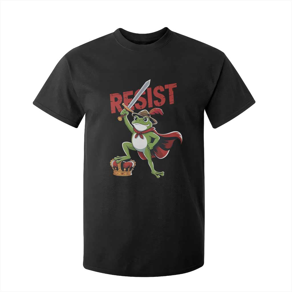 Sword Wielding Frog Resistance T Shirt For Kid Resist Protest No Kings TS02 Black Print Your Wear