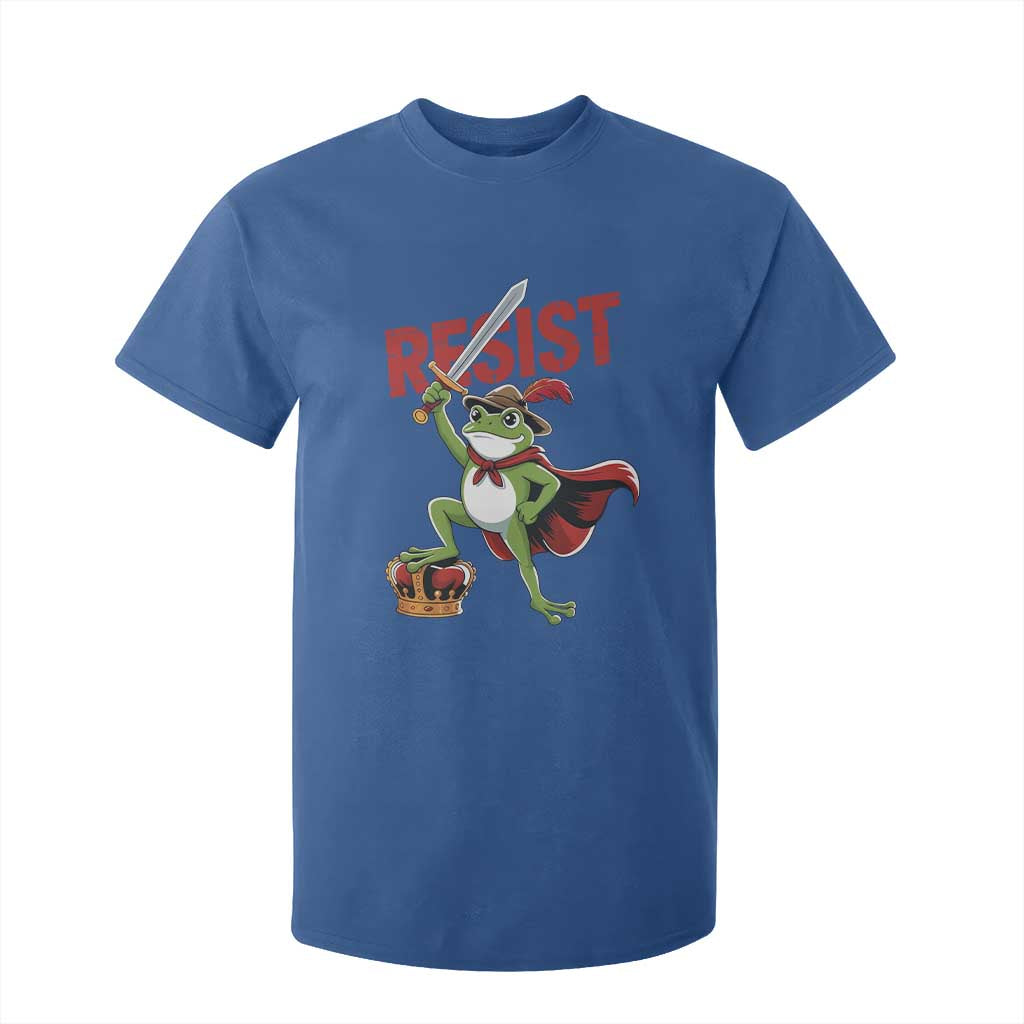 Sword Wielding Frog Resistance T Shirt For Kid Resist Protest No Kings TS02 Royal Blue Print Your Wear