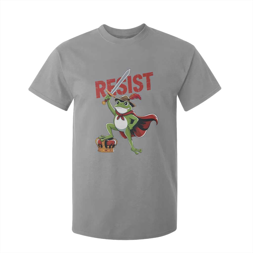 Sword Wielding Frog Resistance T Shirt For Kid Resist Protest No Kings TS02 Sport Gray Print Your Wear