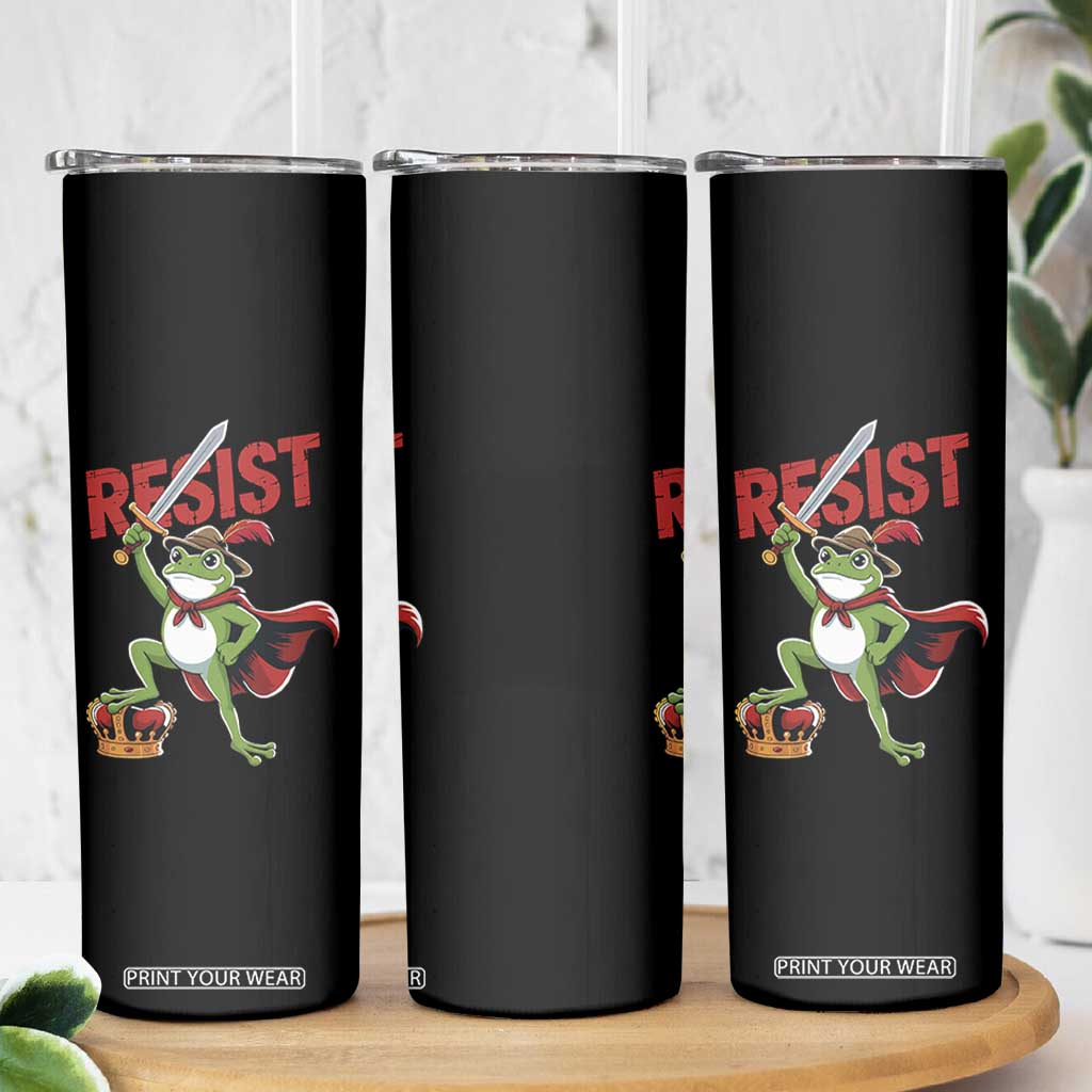 Sword Wielding Frog Resistance Skinny Tumbler Resist Protest No Kings TS02 Print Your Wear