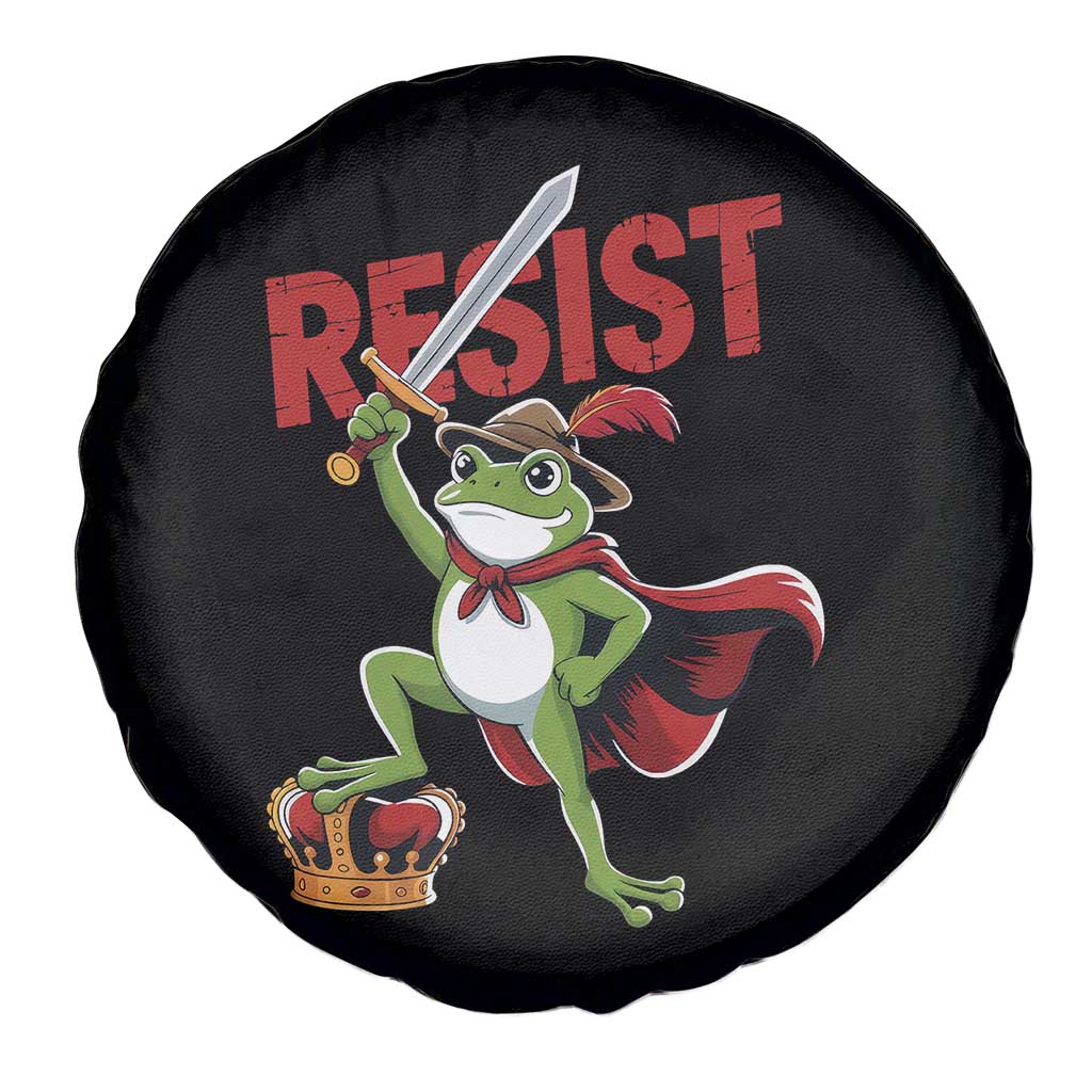 Sword Wielding Frog Resistance Spare Tire Cover Resist Protest No Kings TS02 Print Your Wear