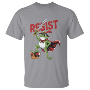 Sword Wielding Frog Resistance T Shirt Resist Protest No Kings TS02 Sport Gray Print Your Wear