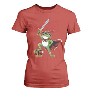 Sword Wielding Frog Resistance T Shirt For Women Resist Protest No Kings TS02 Red Print Your Wear