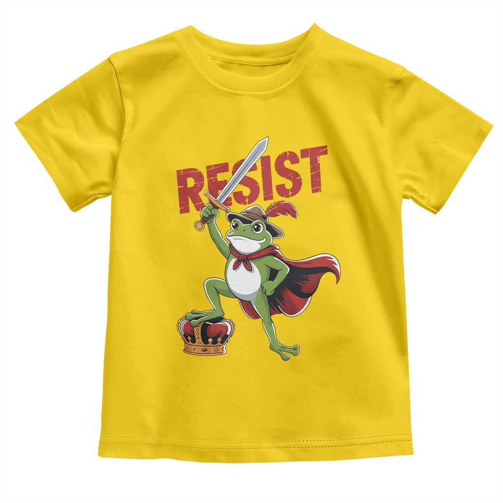 Sword Wielding Frog Resistance Toddler T Shirt Resist Protest No Kings TS02 Daisy Print Your Wear