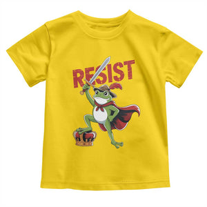 Sword Wielding Frog Resistance Toddler T Shirt Resist Protest No Kings TS02 Daisy Print Your Wear