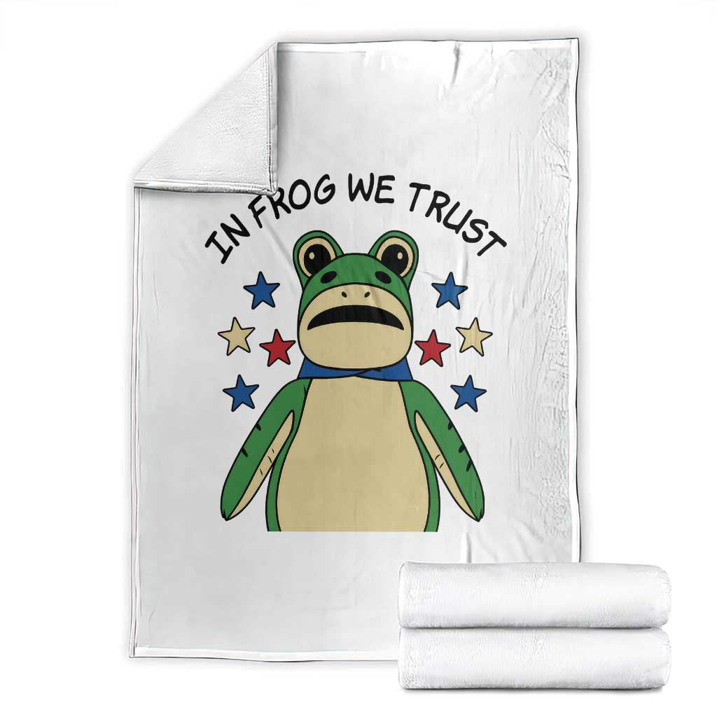 In Frog We Trust Throw Blanket Patriotic Portland Frogs Protest American Flag TS02 White Print Your Wear