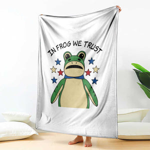 In Frog We Trust Throw Blanket Patriotic Portland Frogs Protest American Flag TS02 Print Your Wear