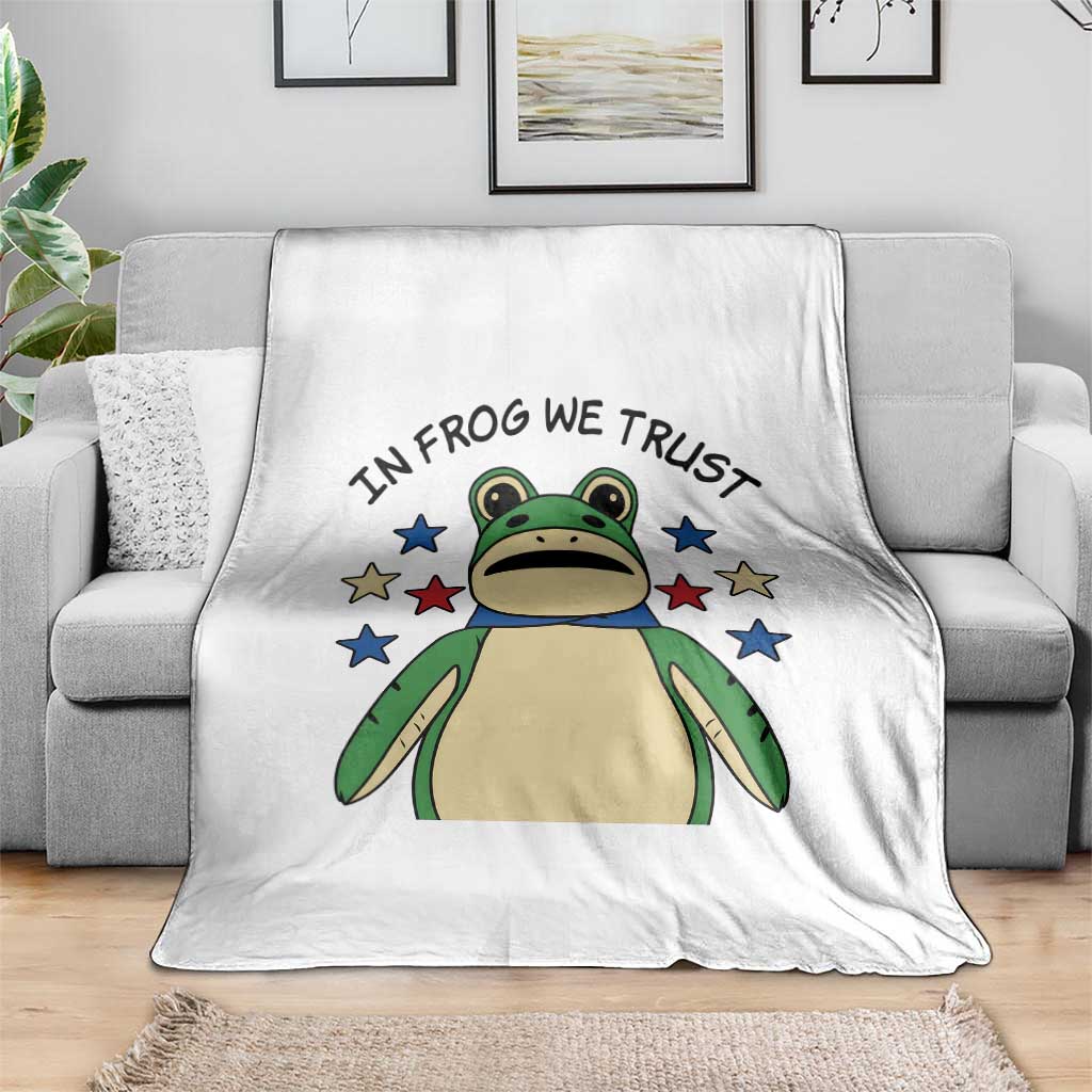 In Frog We Trust Throw Blanket Patriotic Portland Frogs Protest American Flag TS02 Print Your Wear