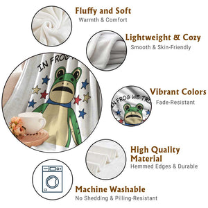 In Frog We Trust Throw Blanket Patriotic Portland Frogs Protest American Flag TS02 Print Your Wear