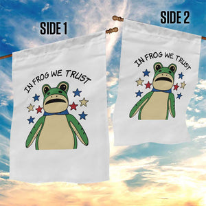 In Frog We Trust Garden Flag Patriotic Portland Frogs Protest American Flag TS02 Print Your Wear