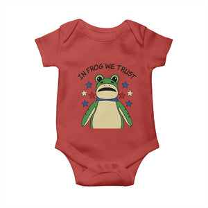 In Frog We Trust Baby Onesie Patriotic Portland Frogs Protest American Flag TS02 Red Print Your Wear
