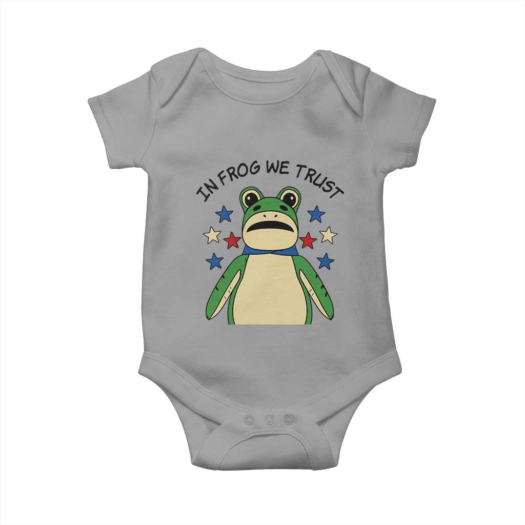 In Frog We Trust Baby Onesie Patriotic Portland Frogs Protest American Flag TS02 Sport Gray Print Your Wear