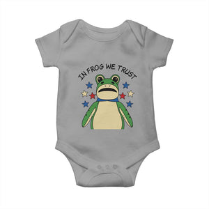 In Frog We Trust Baby Onesie Patriotic Portland Frogs Protest American Flag TS02 Sport Gray Print Your Wear