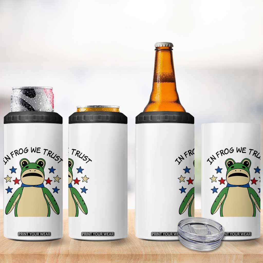 In Frog We Trust 4 in 1 Can Cooler Tumbler Patriotic Portland Frogs Protest American Flag TS02 Print Your Wear
