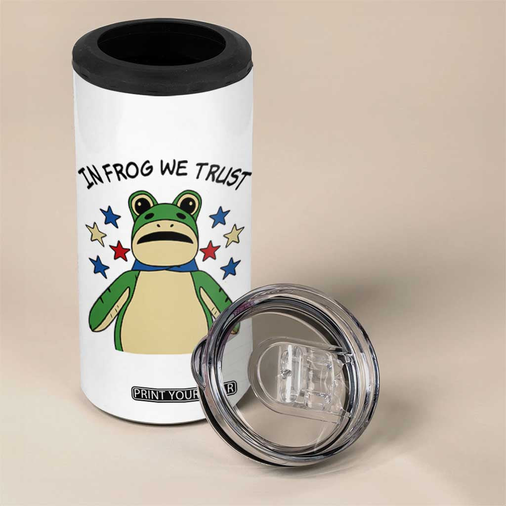 In Frog We Trust 4 in 1 Can Cooler Tumbler Patriotic Portland Frogs Protest American Flag TS02 Print Your Wear