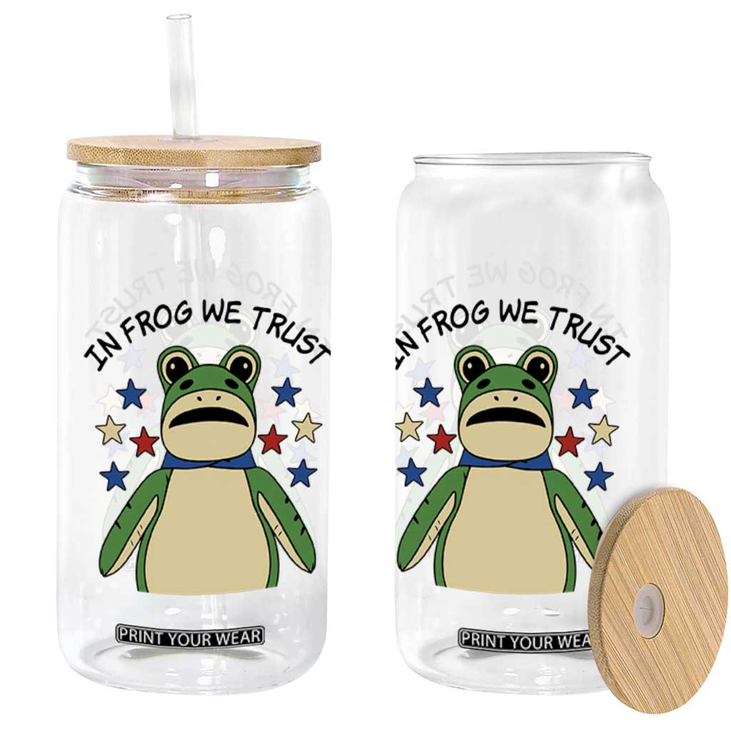 In Frog We Trust Glass Can Patriotic Portland Frogs Protest American Flag TS02 Print Your Wear