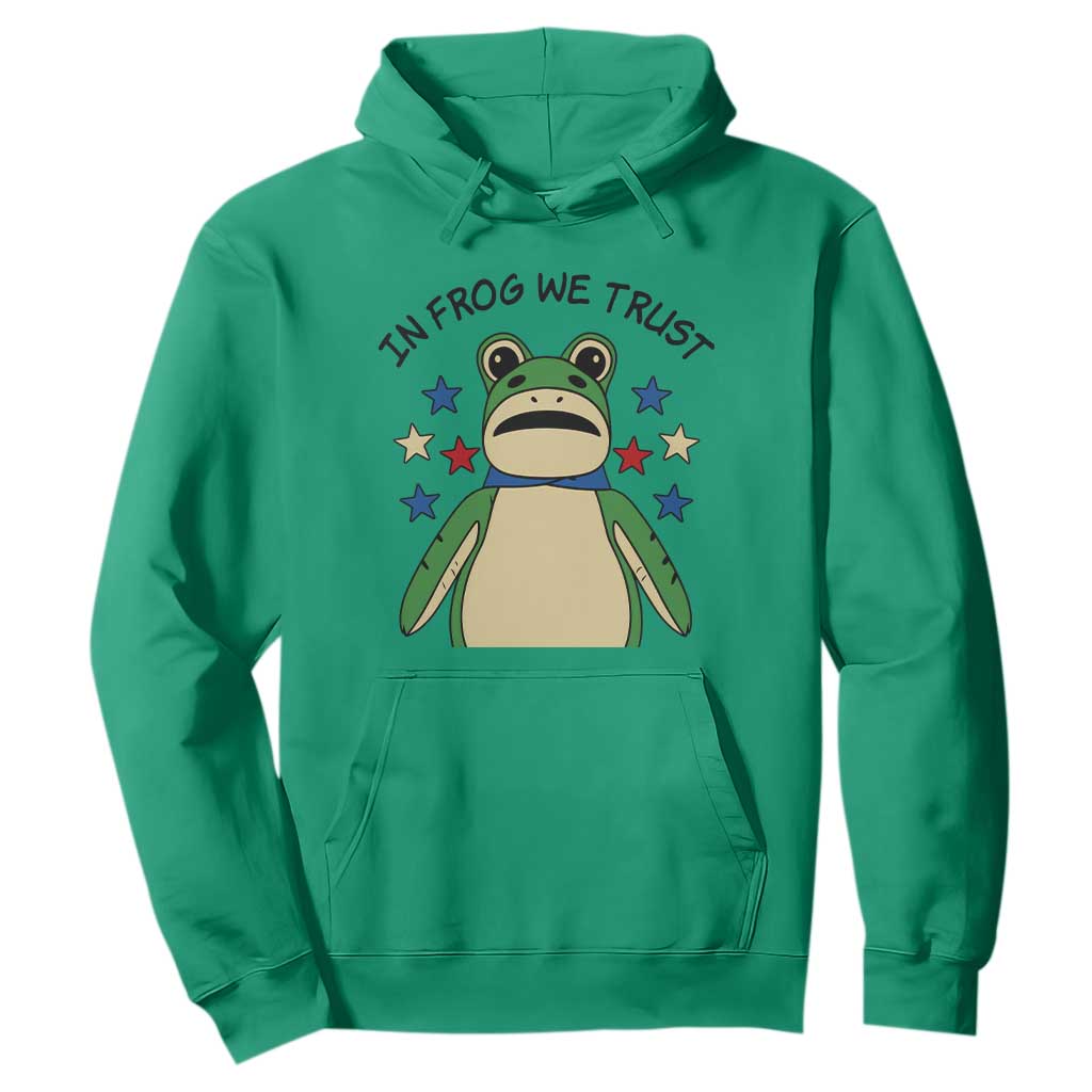 In Frog We Trust Hoodie Patriotic Portland Frogs Protest American Flag TS02 Irish Green Print Your Wear