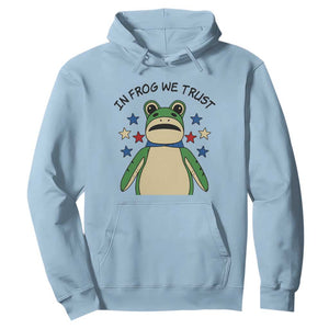 In Frog We Trust Hoodie Patriotic Portland Frogs Protest American Flag TS02 Light Blue Print Your Wear