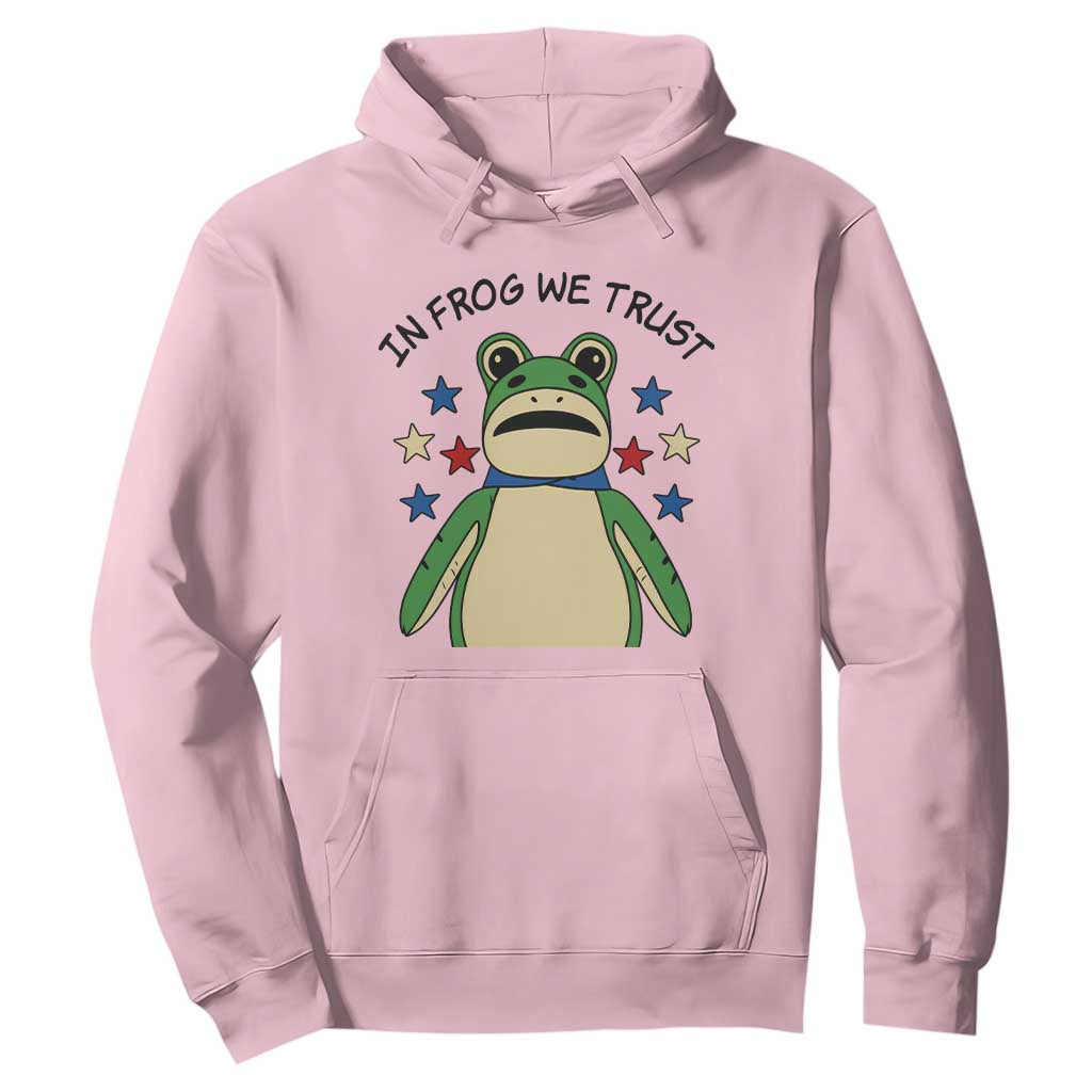 In Frog We Trust Hoodie Patriotic Portland Frogs Protest American Flag TS02 Light Pink Print Your Wear