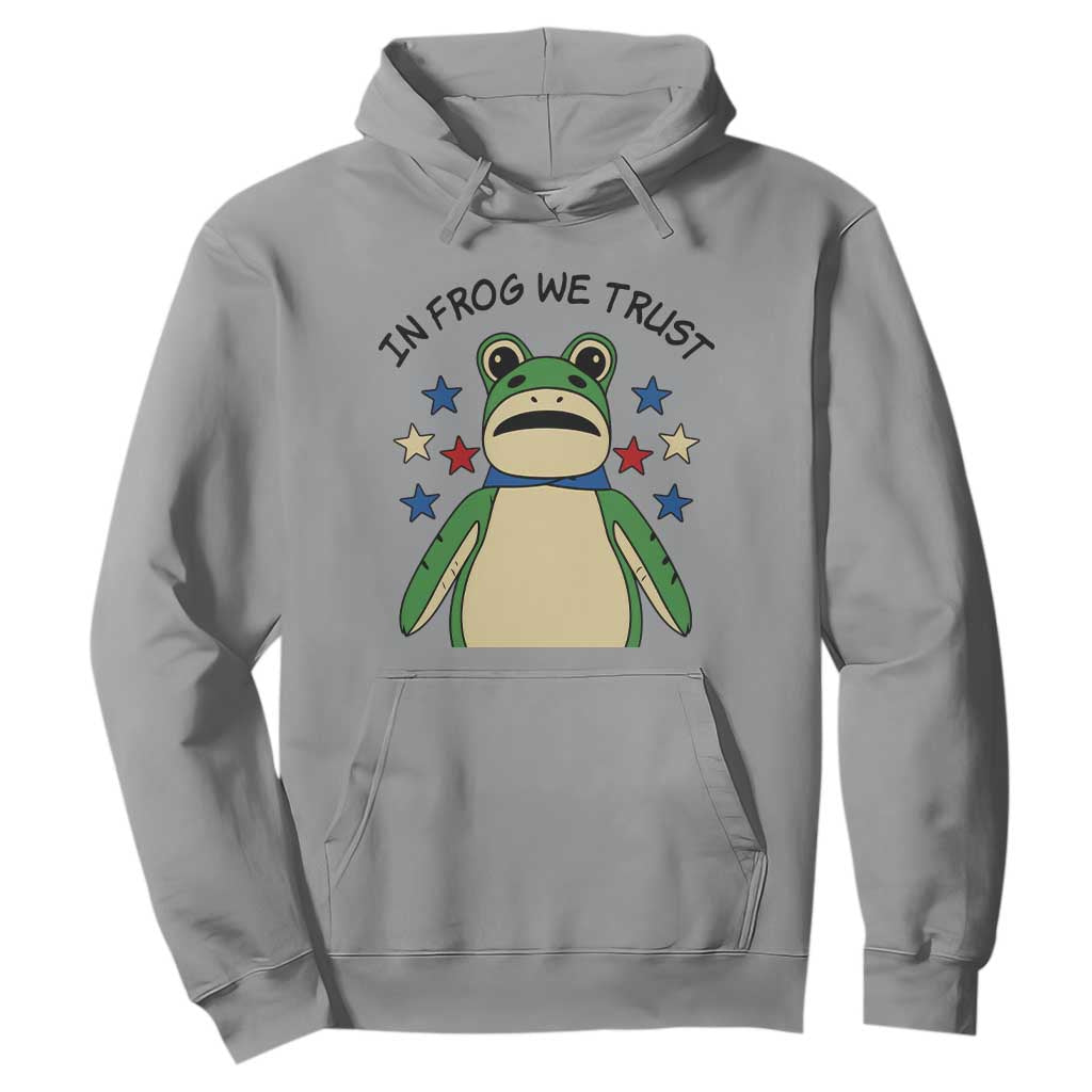In Frog We Trust Hoodie Patriotic Portland Frogs Protest American Flag TS02 Sport Gray Print Your Wear