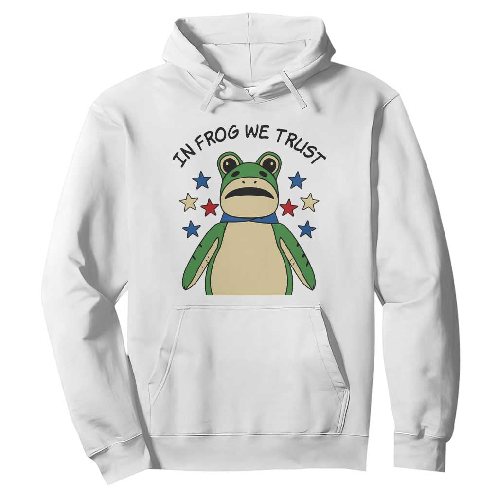In Frog We Trust Hoodie Patriotic Portland Frogs Protest American Flag TS02 White Print Your Wear