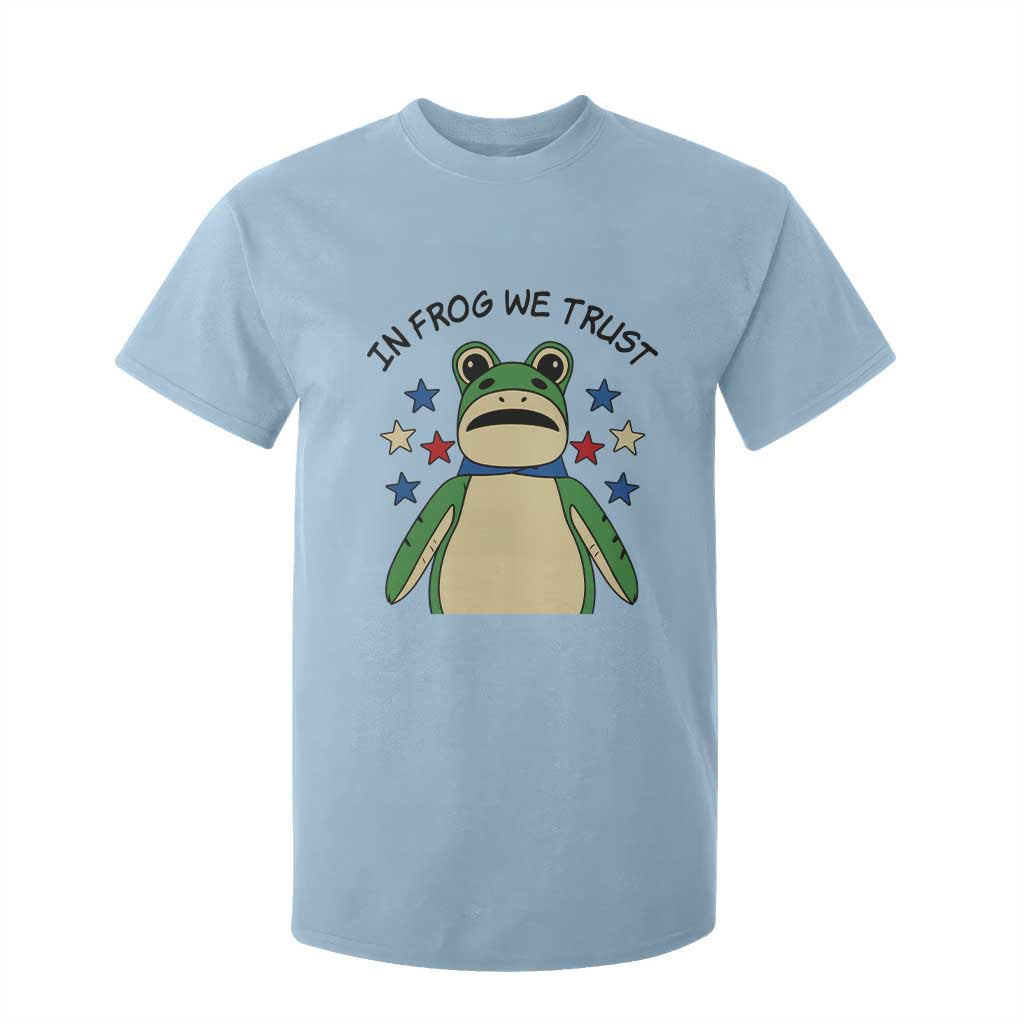 In Frog We Trust T Shirt For Kid Patriotic Portland Frogs Protest American Flag TS02 Light Blue Print Your Wear