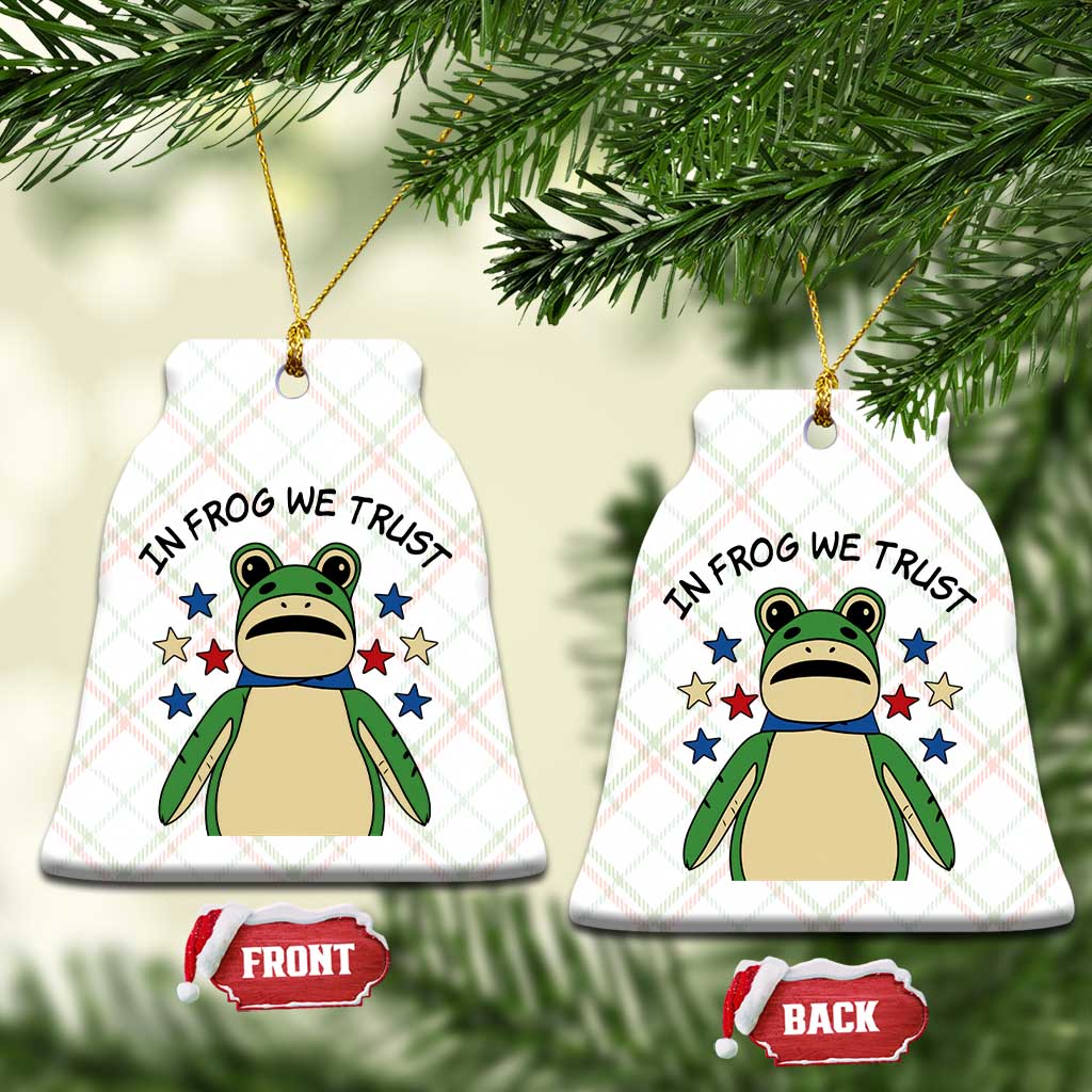 In Frog We Trust Ceramic Ornament Patriotic Portland Frogs Protest American Flag TS02 Print Your Wear