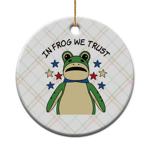 In Frog We Trust Ceramic Ornament Patriotic Portland Frogs Protest American Flag TS02 1pc Christmas Plaid Print Your Wear