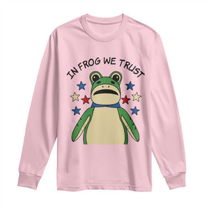 In Frog We Trust Long Sleeve Shirt Patriotic Portland Frogs Protest American Flag TS02 Light Pink Print Your Wear