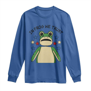 In Frog We Trust Long Sleeve Shirt Patriotic Portland Frogs Protest American Flag TS02 Royal Blue Print Your Wear