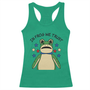 In Frog We Trust Racerback Tank Top Patriotic Portland Frogs Protest American Flag TS02 Irish Green Print Your Wear