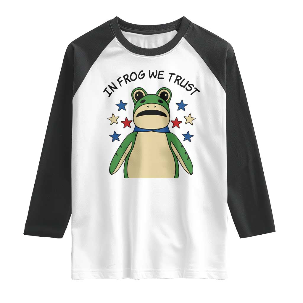 In Frog We Trust Raglan Shirt Patriotic Portland Frogs Protest American Flag TS02 White Black Print Your Wear