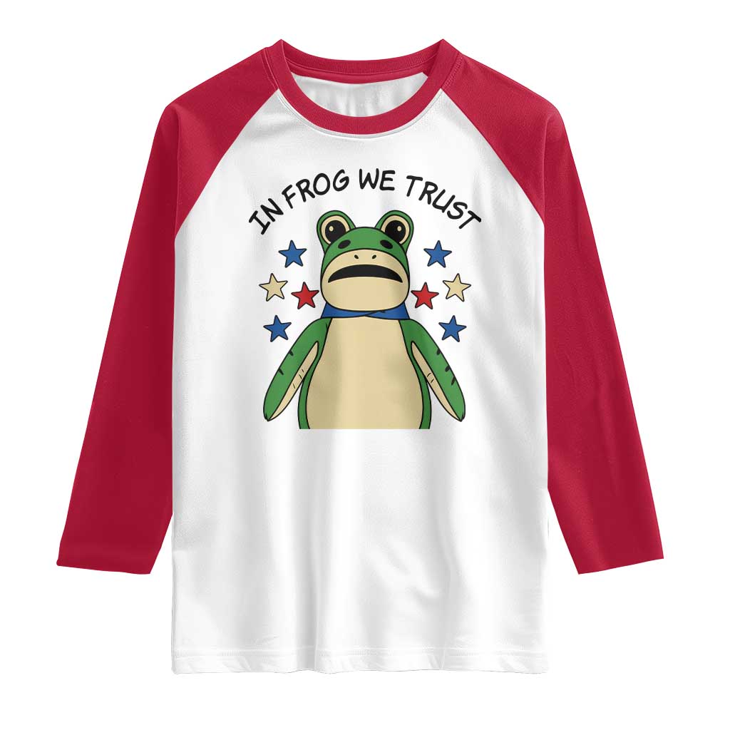 In Frog We Trust Raglan Shirt Patriotic Portland Frogs Protest American Flag TS02 White Red Print Your Wear