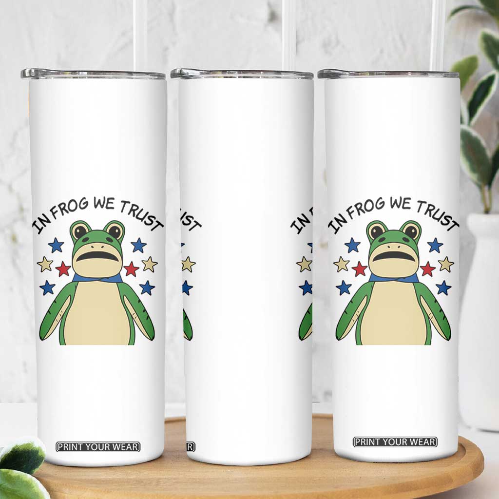In Frog We Trust Skinny Tumbler Patriotic Portland Frogs Protest American Flag TS02 Print Your Wear