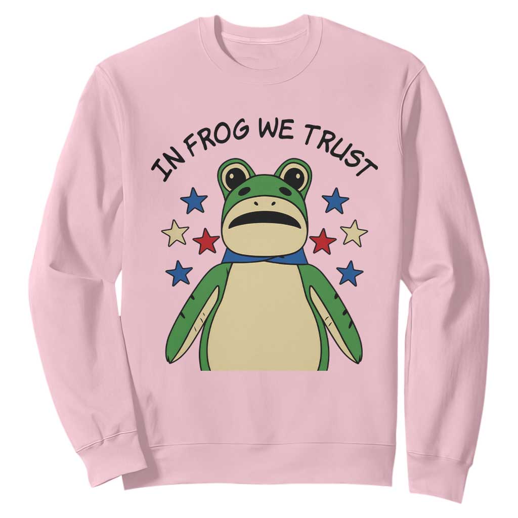 In Frog We Trust Sweatshirt Patriotic Portland Frogs Protest American Flag TS02 Light Pink Print Your Wear