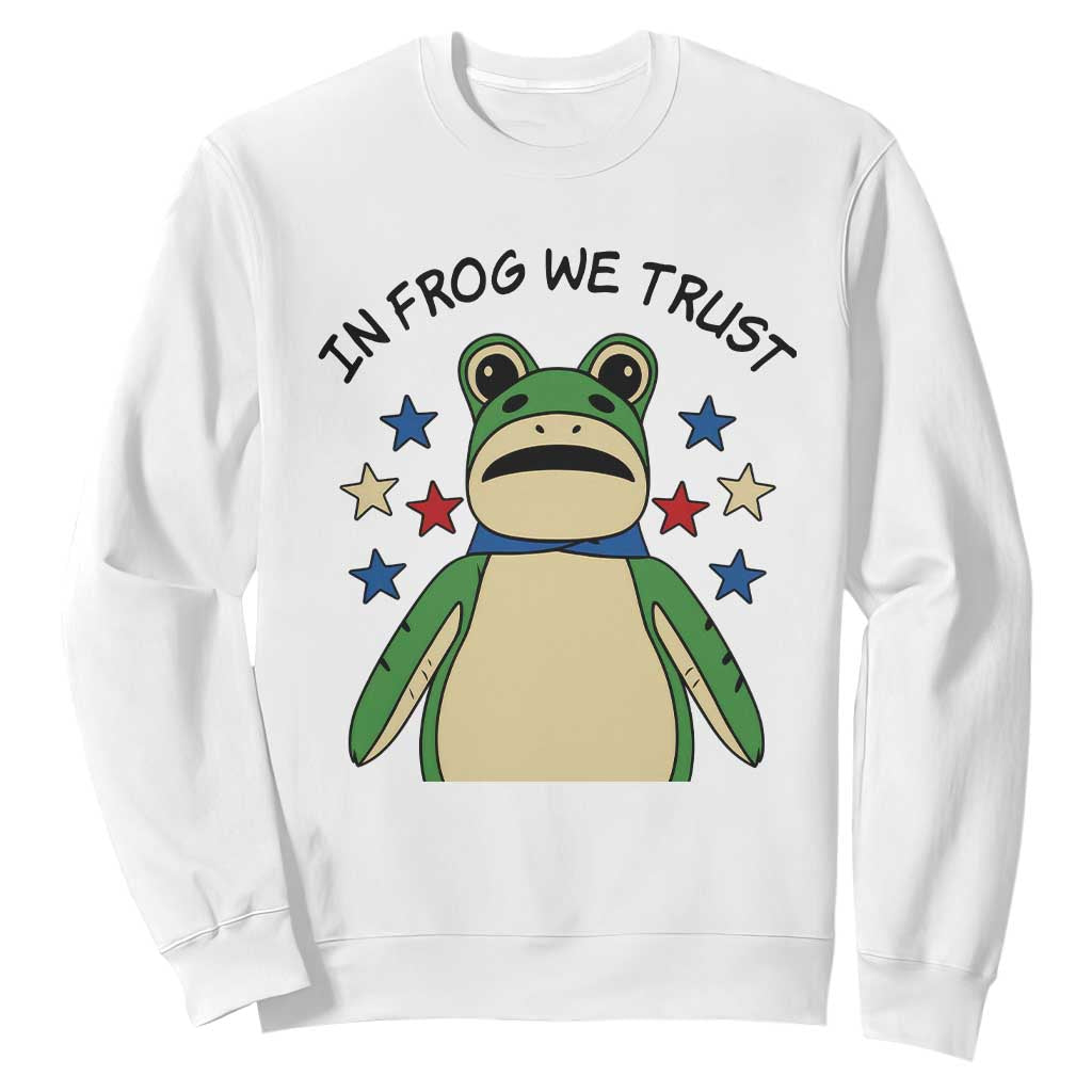 In Frog We Trust Sweatshirt Patriotic Portland Frogs Protest American Flag TS02 White Print Your Wear