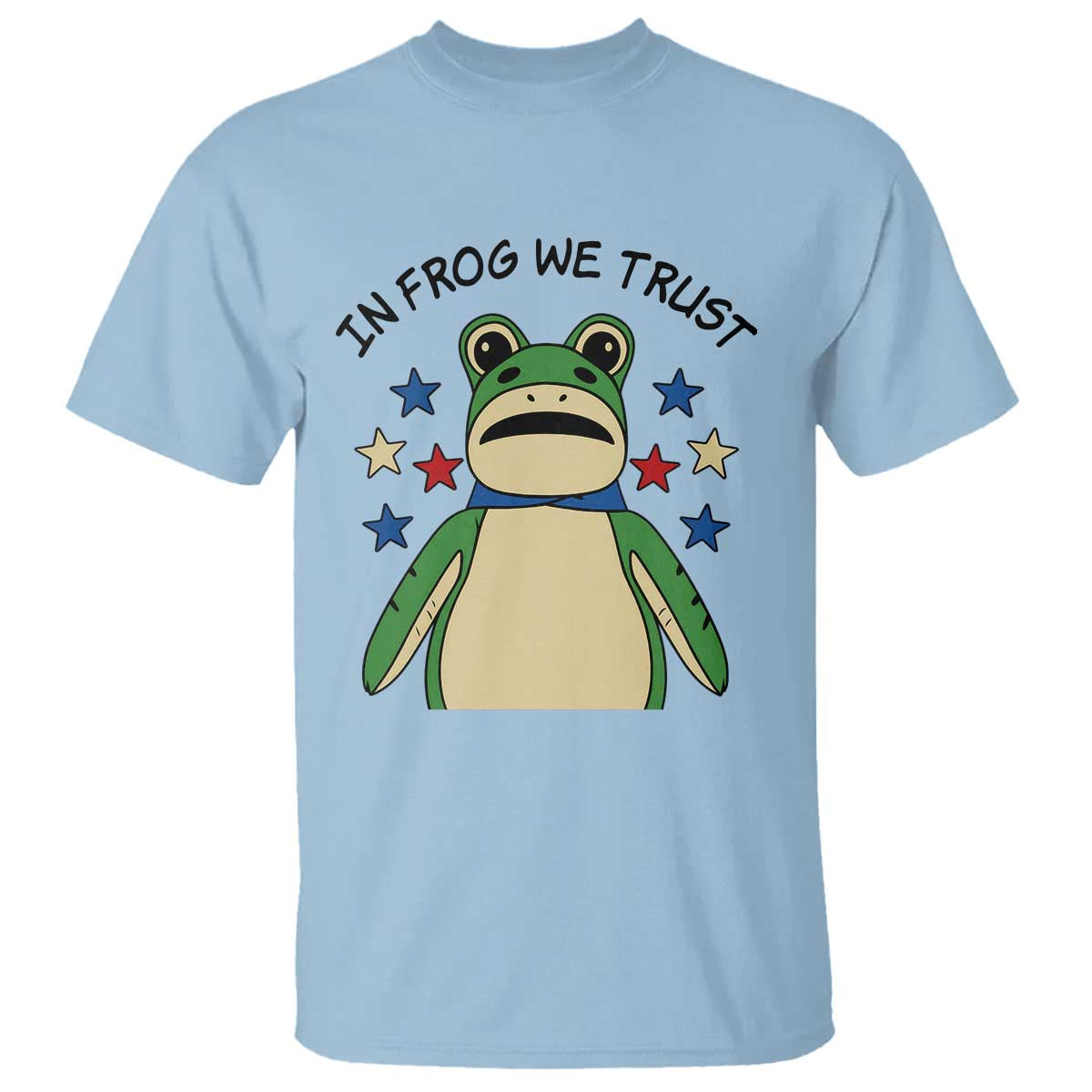 In Frog We Trust T Shirt Patriotic Portland Frogs Protest American Flag TS02 Light Blue Print Your Wear