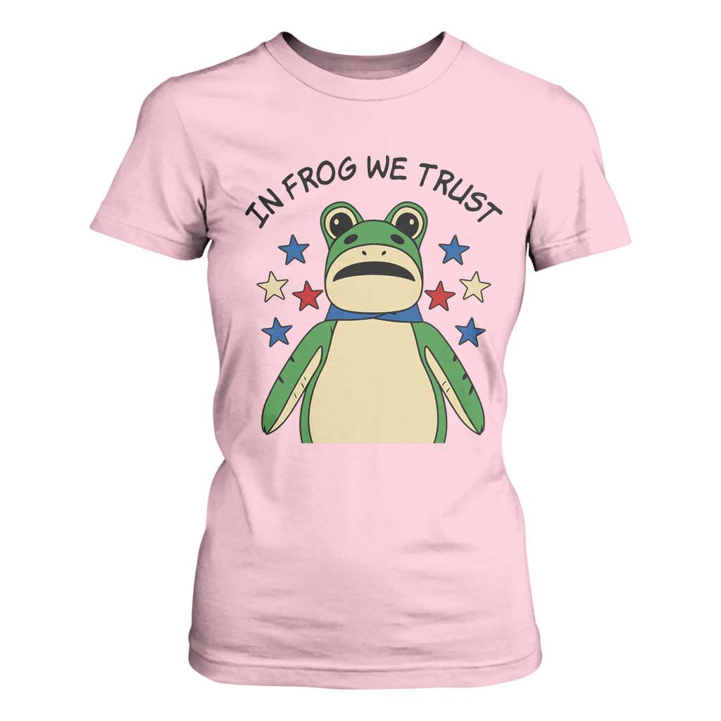 In Frog We Trust T Shirt For Women Patriotic Portland Frogs Protest American Flag TS02 Light Pink Print Your Wear