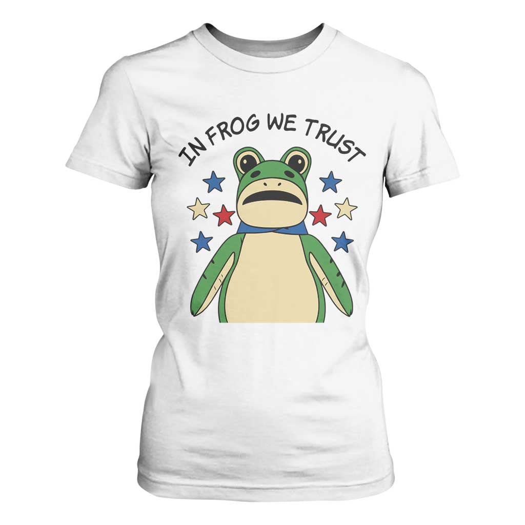 In Frog We Trust T Shirt For Women Patriotic Portland Frogs Protest American Flag TS02 White Print Your Wear