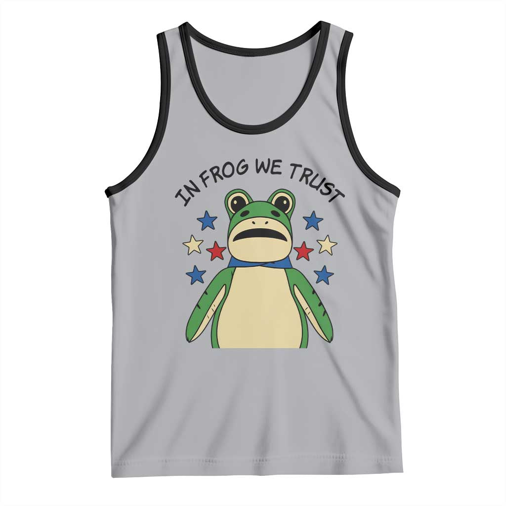 In Frog We Trust Tank Top Patriotic Portland Frogs Protest American Flag TS02 Athletic Heather Black Print Your Wear