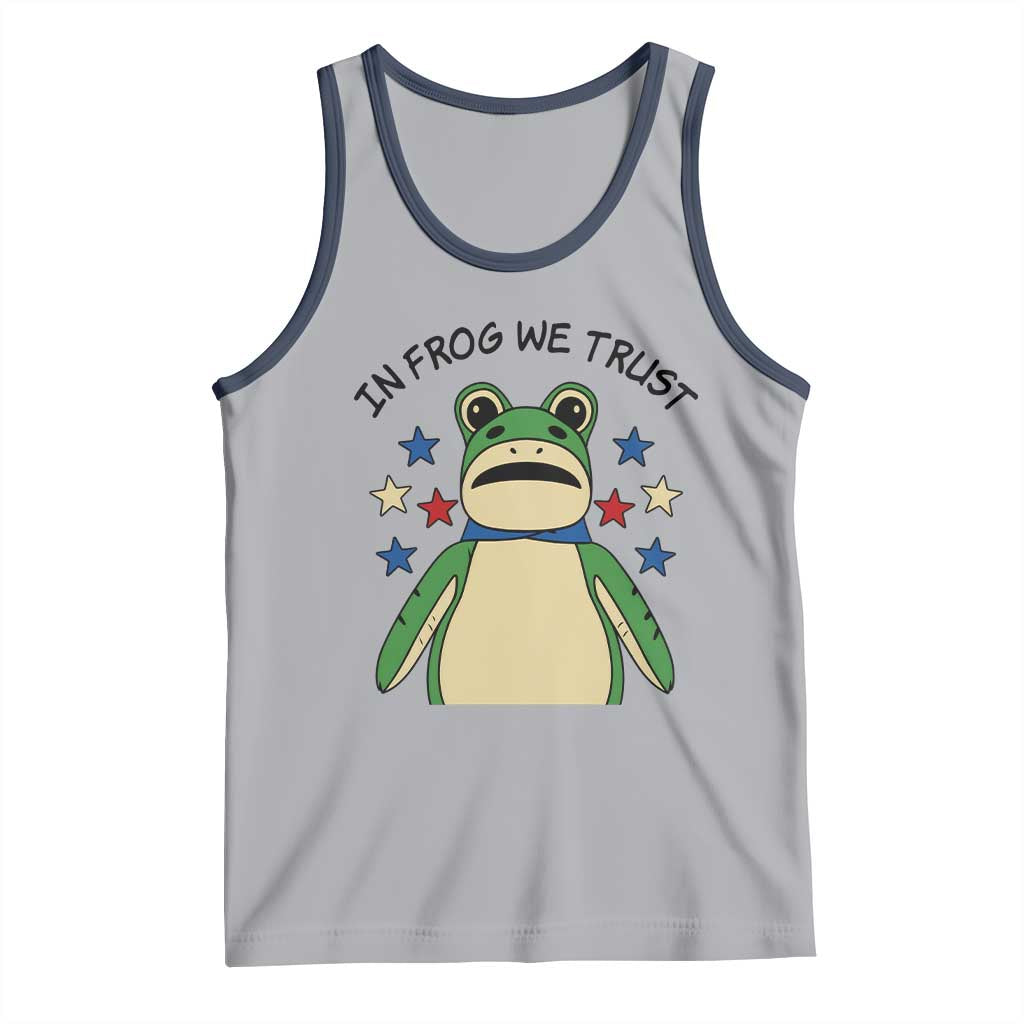 In Frog We Trust Tank Top Patriotic Portland Frogs Protest American Flag TS02 Athletic Heather Navy Print Your Wear