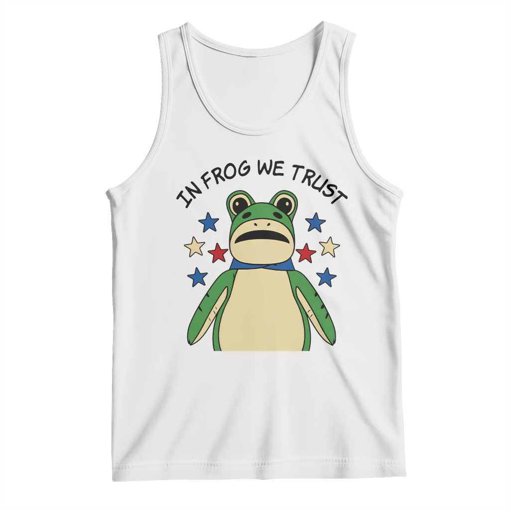 In Frog We Trust Tank Top Patriotic Portland Frogs Protest American Flag TS02 White Print Your Wear