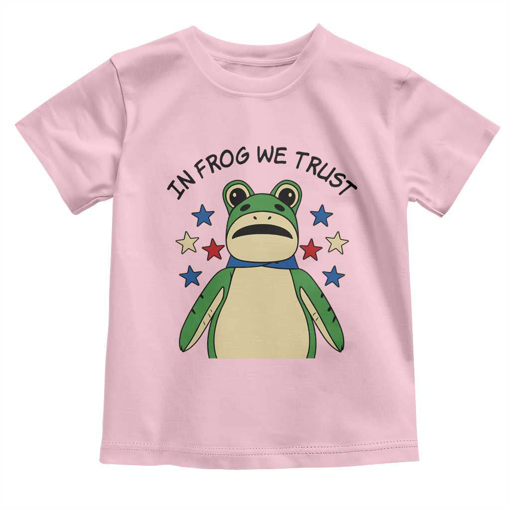 In Frog We Trust Toddler T Shirt Patriotic Portland Frogs Protest American Flag TS02 Light Pink Print Your Wear
