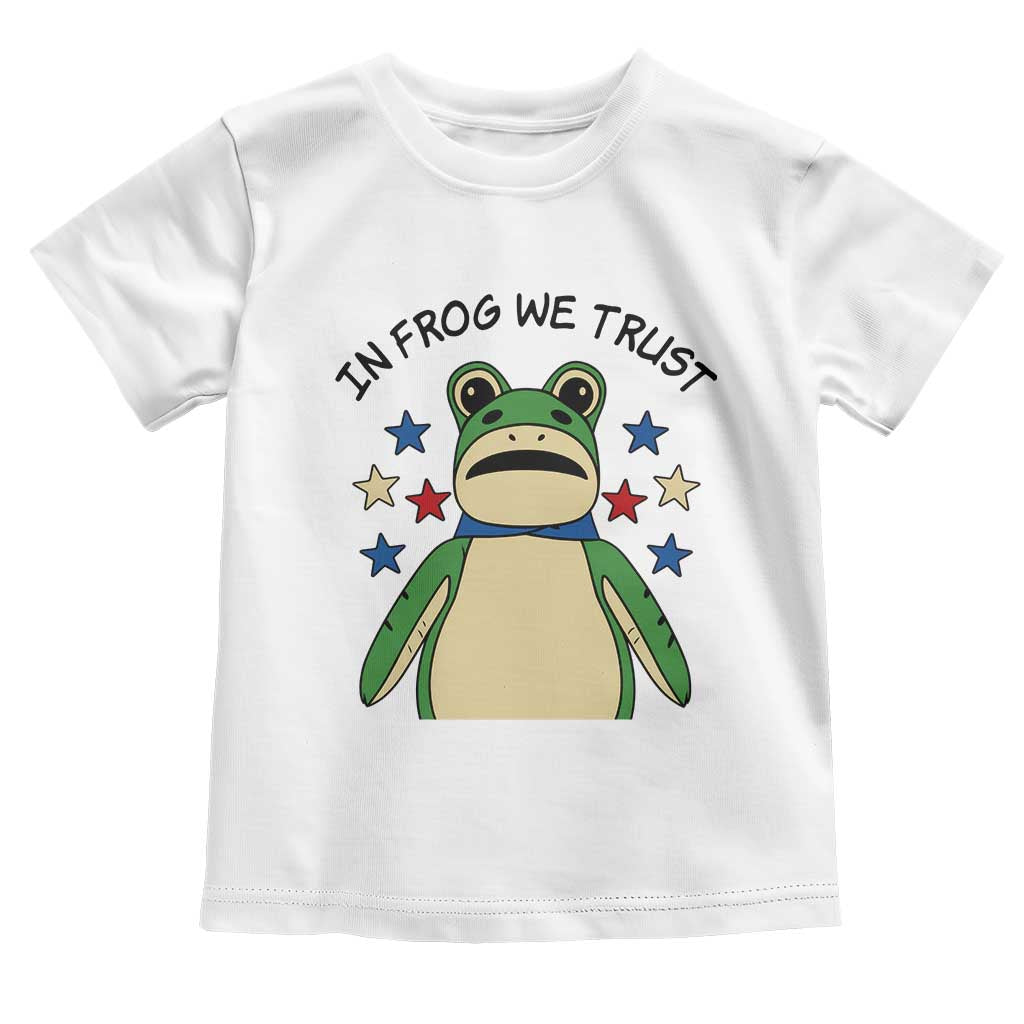 In Frog We Trust Toddler T Shirt Patriotic Portland Frogs Protest American Flag TS02 White Print Your Wear