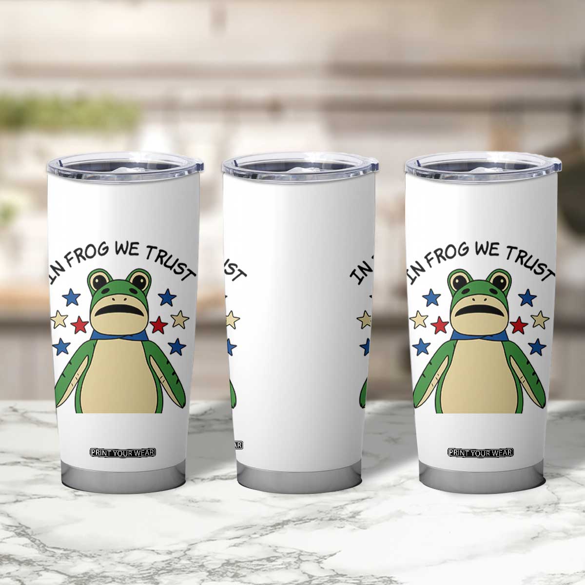 In Frog We Trust Tumbler Cup Patriotic Portland Frogs Protest American Flag TS02 Print Your Wear