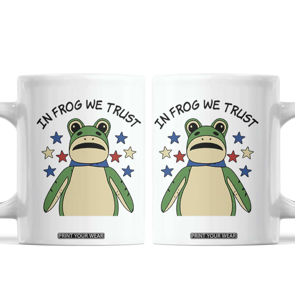 In Frog We Trust Coffee Mug Patriotic Portland Frogs Protest American Flag TS02 White Print Your Wear