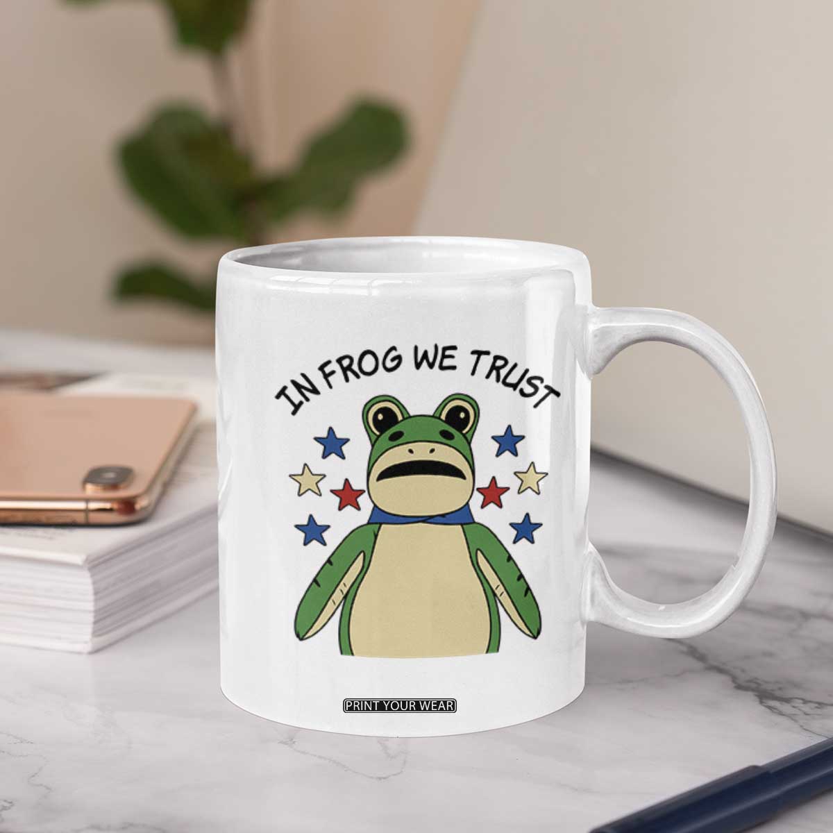 In Frog We Trust Coffee Mug Patriotic Portland Frogs Protest American Flag TS02 Print Your Wear