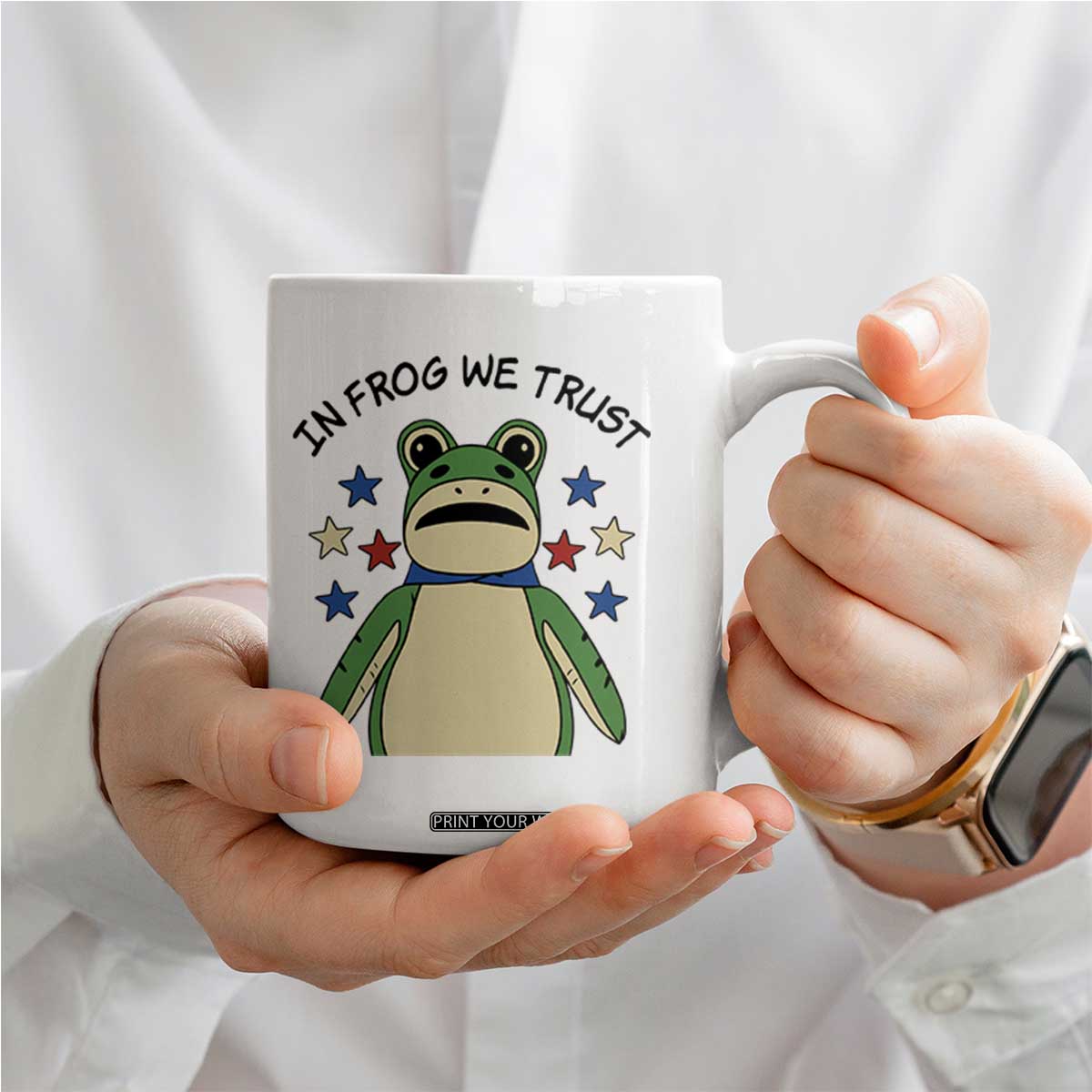 In Frog We Trust Coffee Mug Patriotic Portland Frogs Protest American Flag TS02 Print Your Wear